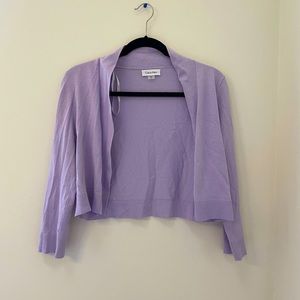 Calvin Klein 3/4 Sleeve Open Front Rayon Crop Shrug